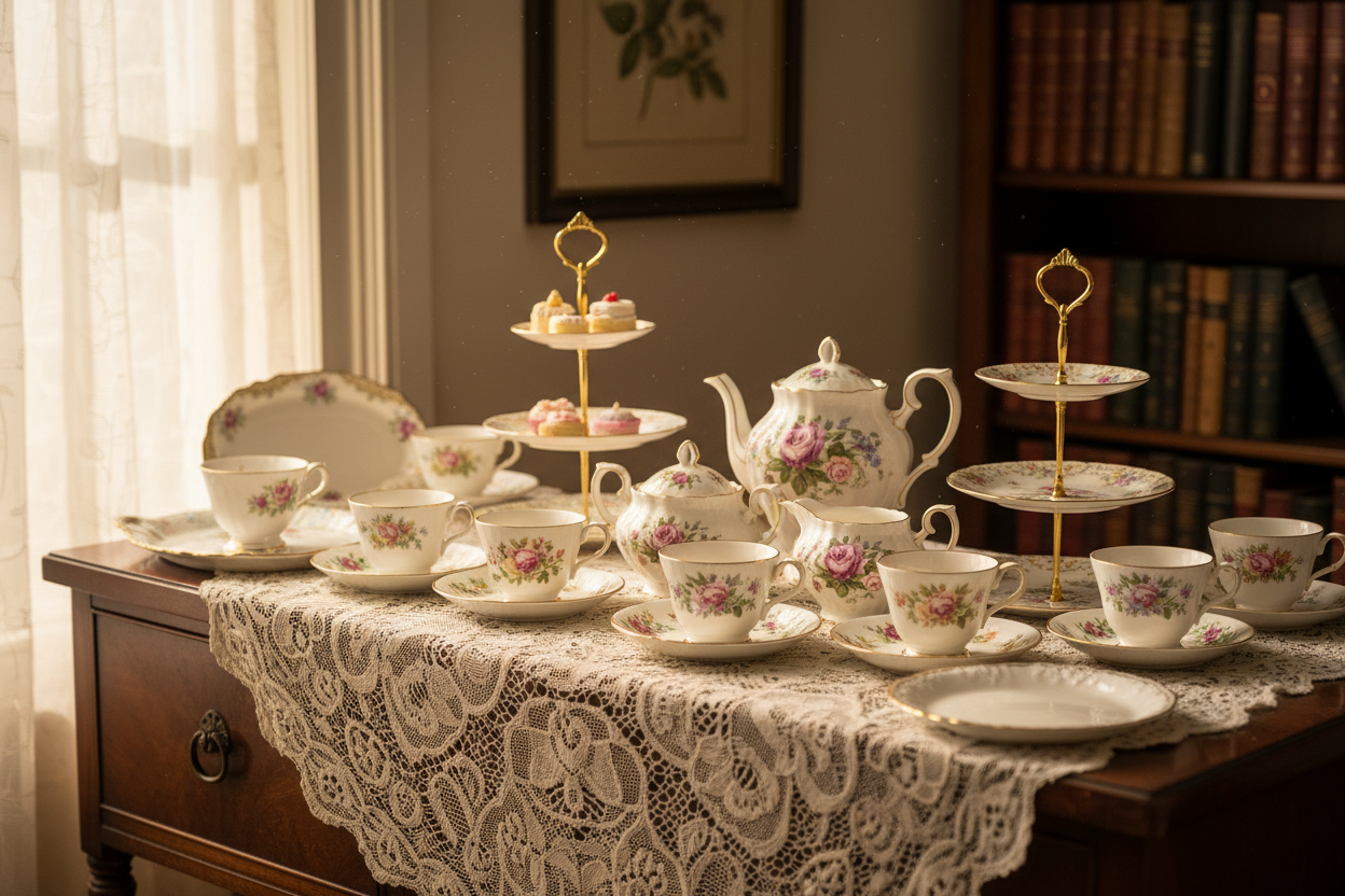 Royal Albert Full Dinner Set on a table