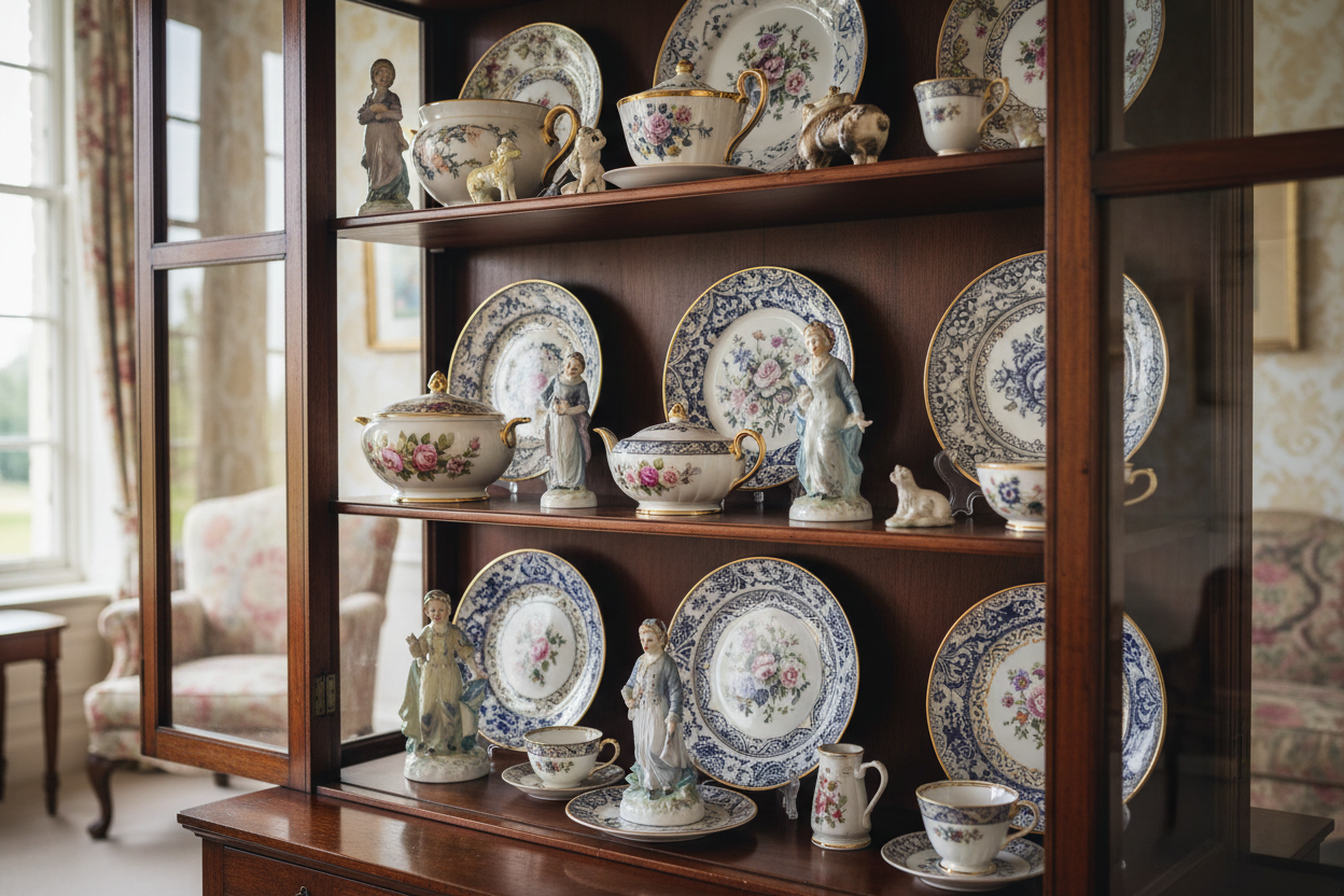 A collection of Royal Doulton Pottery on a Welsh Dresser