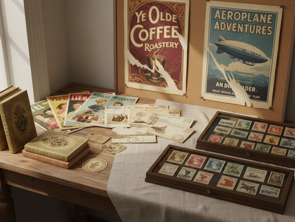 A collection of vintage printed collectable items 