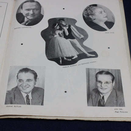 Vintage page with cut-out portraits of people and a couple, likely from a magazine or book.