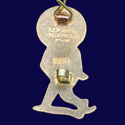 Gold silhouette Golly Brooch rear with Rev Gomm backstamp