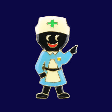 1994 James Robertson Nurse Golly badge with bubble‑coat finish, vertical James Robertson & Sons backstamp and larger 1993‑format sizing