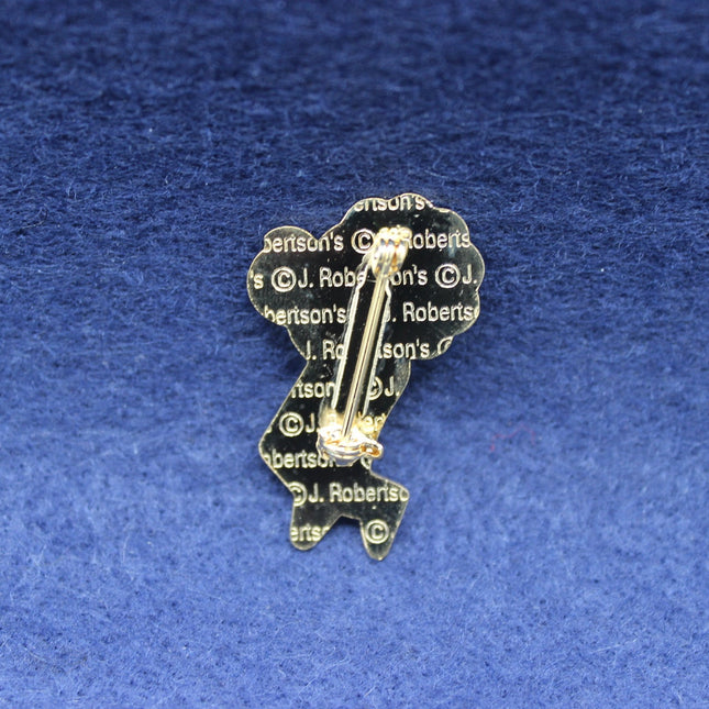 1998 Robertson’s Golly Footballer Badge Backstamp