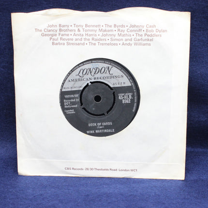 Record label from a vinyl record on a blue background