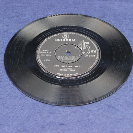 Vinyl record with Columbia label on a blue background