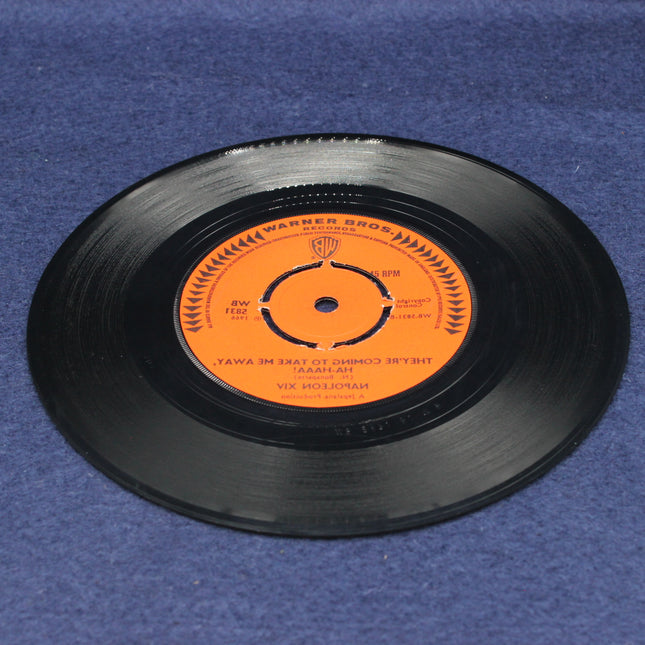 Aaah‑Ah, Yawa Em Ekat Ot Gnimoc Er’yeht Vinyl record with an orange label on a blue background