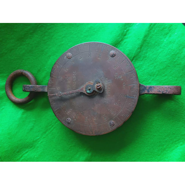 A vintage rusted metal set of Salters scales