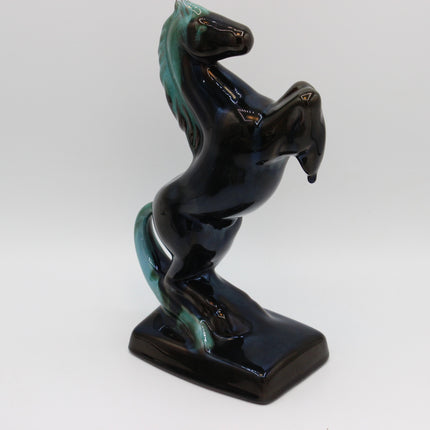 Blue Mountain Pottery Rearing Horse – 23cm – Vintage Drip‑Glaze
