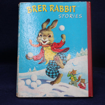 Book titled 'Brer Rabbit Stories' with a colorful cover featuring a rabbit character and snow scene.