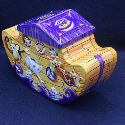 Cadbury Dairy Milk chocolate box with cartoon characters on a blue background
