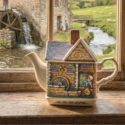 Sadler The Old Mill House Shaped 2 Cup Ceramic Teapot