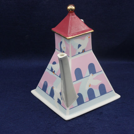 Carlton Ware Bird Tower Teapot – Vintage Architectural Ceramic