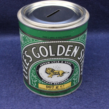 Money box with Lyle's Golden Syrup Branding