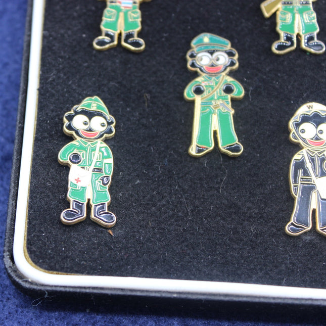 “Dad’s Army” Golly Set – Five‑Piece Enamel Badge Collection