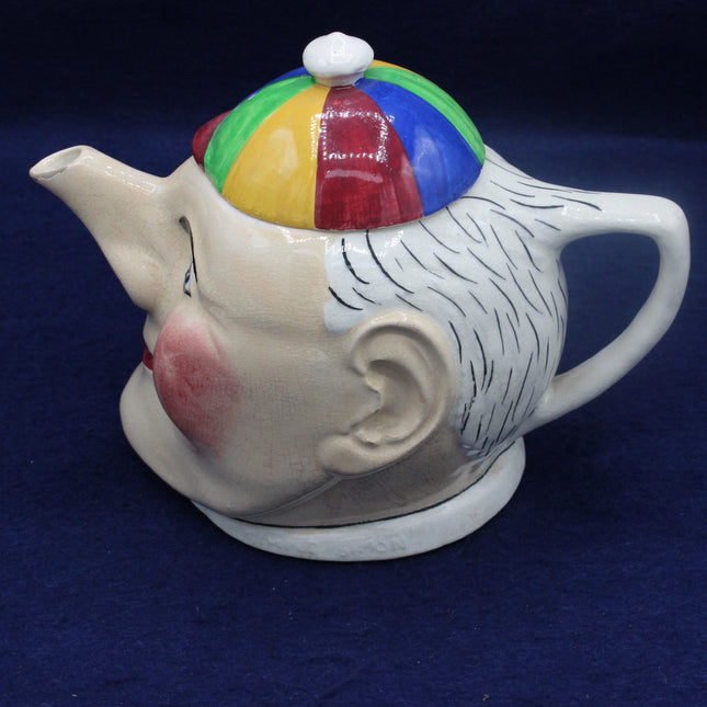 Vintage Devonmoor Character Teapot  Hand‑Painted British Pottery