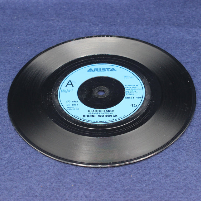 Dionne Warwick – Heartbreaker Vinyl record with blue label on a blue background