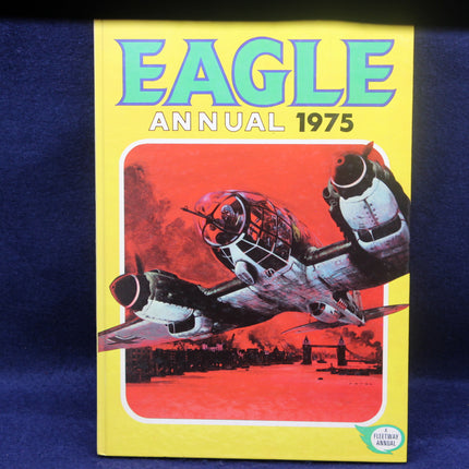 Eagle Annual 1975 book cover with airplane illustration on a blue background