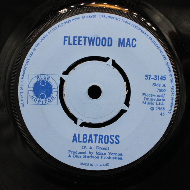 Record label of Fleetwood Mac's 'Albatross' with blue and black design.