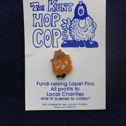 Hop Cops Detective Charity Pin – Vintage Badge on Original Card