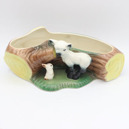 Hornsea Pottery Collection – White & Brown Fawn Planters with Lamb & Rabbit Planter