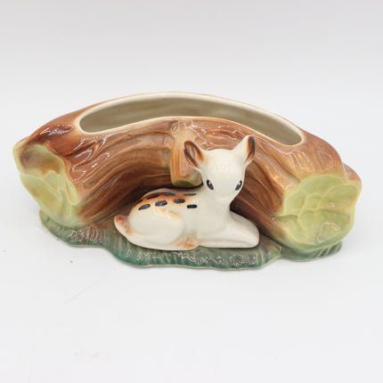 Hornsea Pottery Collection – White & Brown Fawn Planters with Lamb & Rabbit Planter