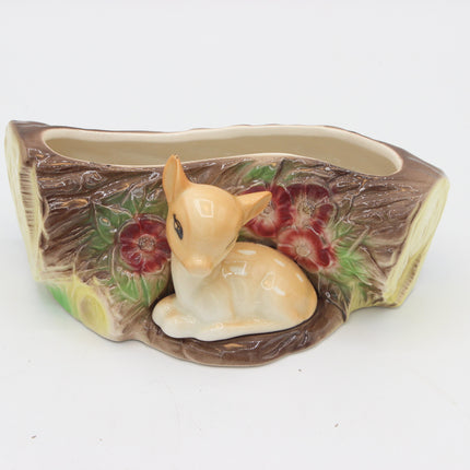Hornsea Pottery Fauna Royal No. 18 Deer Log Planter