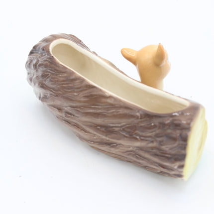 Hornsea Pottery Fauna Royal No. 18 Deer Log Planter