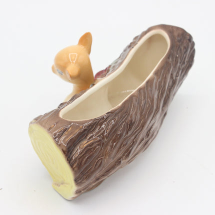 Hornsea Pottery Fauna Royal No. 18 Deer Log Planter