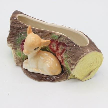 Hornsea Pottery Fauna Royal No. 18 Deer Log Planter