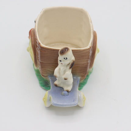 Vintage Hornsea Pottery Fauna Series No.233 – Rabbit and Snail Cart Planter