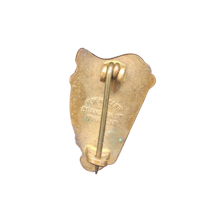 Mid‑Century Irish Harp Enamel Pin – Braxton Co. N.Y.