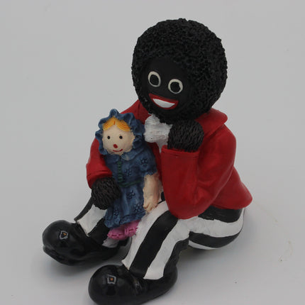 Vintage Golly Figurine with Doll – 11cm