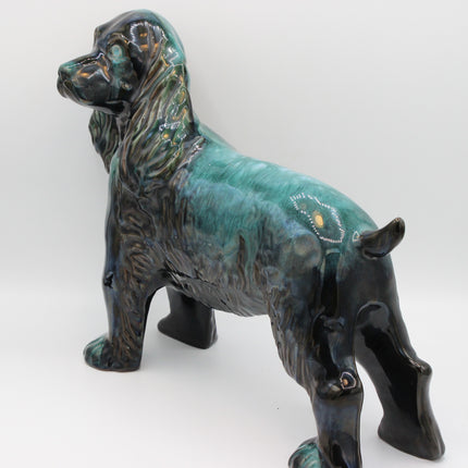 Large Blue Mountain Pottery Dog – Classic Drip‑Glaze Figurine