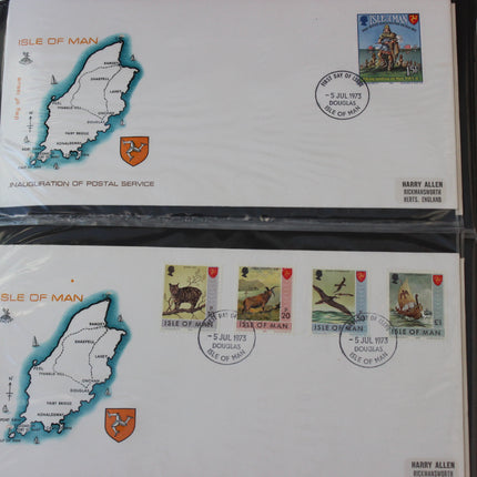 Isle of Man First Day Cover Album – 80 Covers (1973–1980) – Historical & TT Race Issues