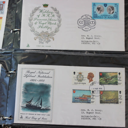 Isle of Man First Day Cover Album – 80 Covers (1973–1980) – Historical & TT Race Issues