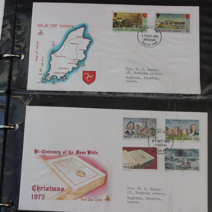 Isle of Man First Day Cover Album – 80 Covers (1973–1980) – Historical & TT Race Issues