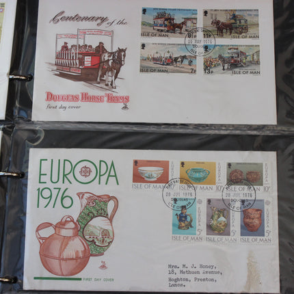 Isle of Man First Day Cover Album – 80 Covers (1973–1980) – Historical & TT Race Issues