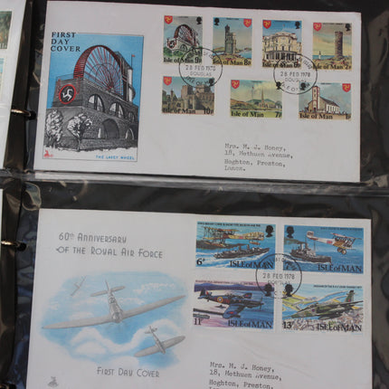 Isle of Man First Day Cover Album – 80 Covers (1973–1980) – Historical & TT Race Issues