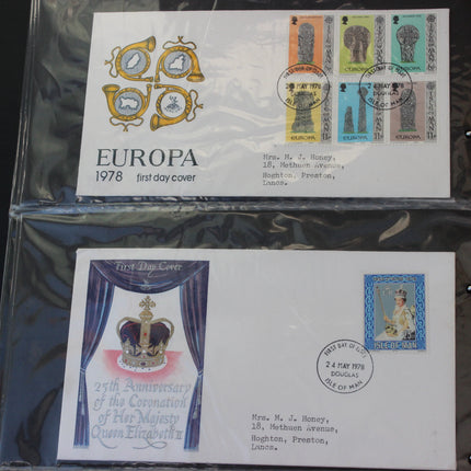 Isle of Man First Day Cover Album – 80 Covers (1973–1980) – Historical & TT Race Issues