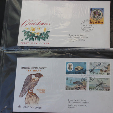 Isle of Man First Day Cover Album – 80 Covers (1973–1980) – Historical & TT Race Issues