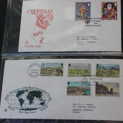 Isle of Man First Day Cover Album – 80 Covers (1973–1980) – Historical & TT Race Issues