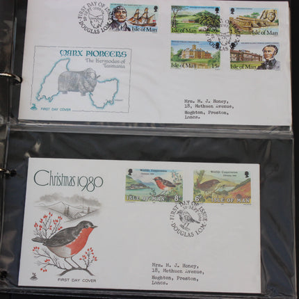 Isle of Man First Day Cover Album – 80 Covers (1973–1980) – Historical & TT Race Issues