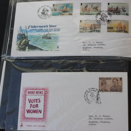 Isle of Man First Day Cover Album – 80 Covers (1973–1980) – Historical & TT Race Issues