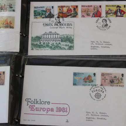 Isle of Man First Day Cover Album – 80 Covers (1973–1980) – Historical & TT Race Issues