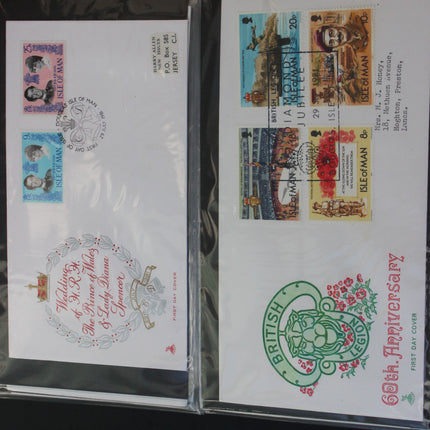 Isle of Man First Day Cover Album – 80 Covers (1973–1980) – Historical & TT Race Issues