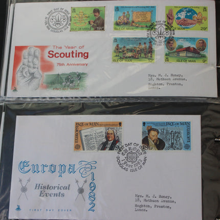 Isle of Man First Day Cover Album – 80 Covers (1973–1980) – Historical & TT Race Issues