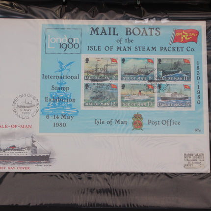 Isle of Man First Day Cover Album – 80 Covers (1973–1980) – Historical & TT Race Issues