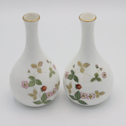 Pair of Wedgwood Wild Strawberry Vases – Bone China