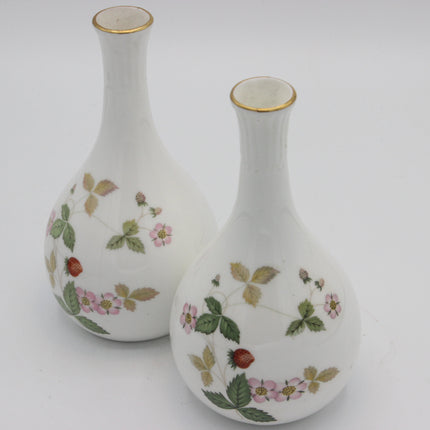 Pair of Wedgwood Wild Strawberry Vases – Bone China