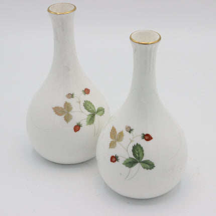 Pair of Wedgwood Wild Strawberry Vases – Bone China